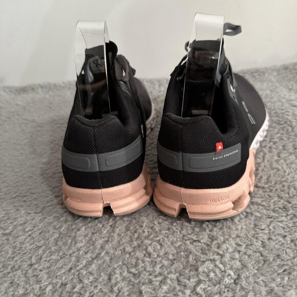 On Running Cloud Shoes Womens Size 8 Black Gray Peach Swiss Engineering Athletic - Picture 4 of 10
